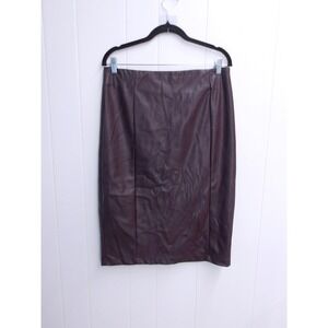 The Limited Faux Leather Skirt Women's Size 10 Burgundy Career / #7234
